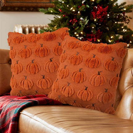 2PCS Halloween Themed Short Plush Pillow Cover