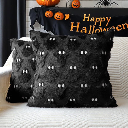 2PCS Halloween Themed Short Plush Pillow Cover