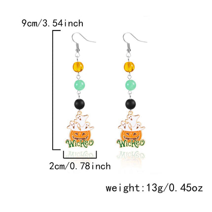 Pumpkin Ghost Pendant Gothic Tassel Earrings