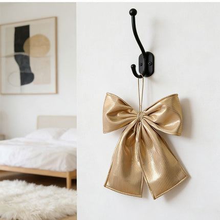 Large Plush Tree‑top Bow For Christmas, Velvet Hanging Ornament For Holiday Party Layout, Burgundy 80x110cm