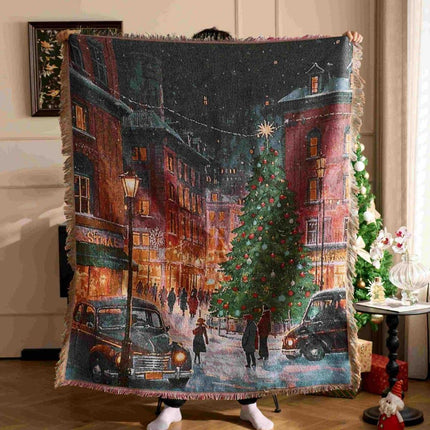 Decorative Tapestry Throw Blanket for Christmas & Halloween