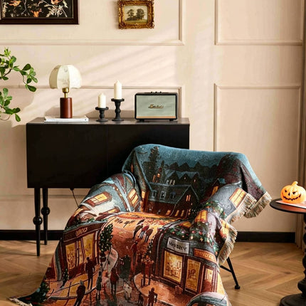 Decorative Tapestry Throw Blanket for Christmas & Halloween
