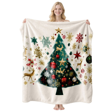 Festive Flannel Throw Blanket, Christmas & Halloween Soft Air‑Conditioning Blanket, Ideal Holiday Gift For Indoor Relax, Style FLR‑111, Size XS, 75x100cm