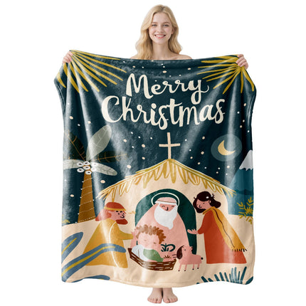 Christmas & Halloween Household Flannel Throw, Comfortable Couch Bed Cover, Wonderful Holiday Gifting Choice, Style FLR‑102, Size L, 130x150cm