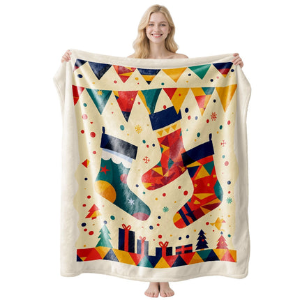 Vivid Festive Flannel Blanket, Snuggly Indoor Rest Throw