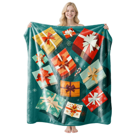 Versatile Warm Flannel Throw Blanket, Home Leisure Air‑Condition Cover, Practical Present For Christmas & Halloween Holiday Gifting Needs, Style FLR‑195, Size XL, 150x200cm