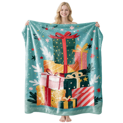 Christmas & Halloween Household Flannel Throw, Gentle Rest Cover For Couch And Bed, Wonderful Holiday Gifting Choice, Style FLR‑197, Size L, 130x150cm