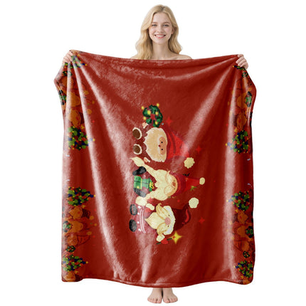 Holiday‑print Flannel Throw Blanket