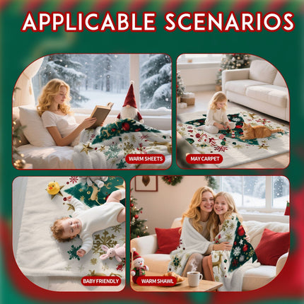 Holiday‑print Flannel Throw Blanket