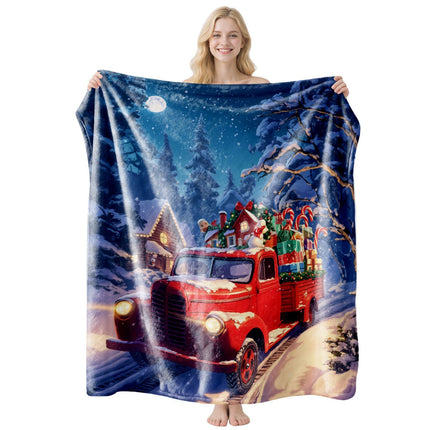 Decor‑oriented Festive Flannel Throw Blanket, Comfort Nap Cover