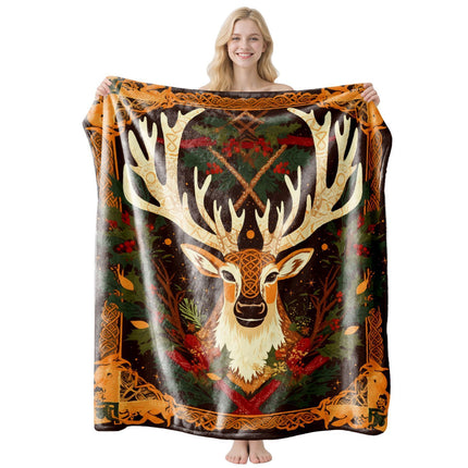Soft Festive Flannel Throw Blanket