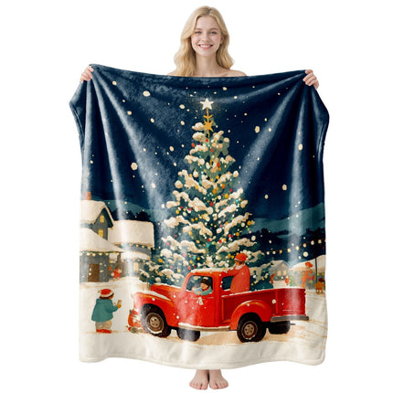 Christmas & Halloween Household Flannel Throw, Soft Rest Cover For Couch And Bed, Wonderful Holiday Gifting Choice For Home Decor, Style FLR‑204, Size L, 130x150cm