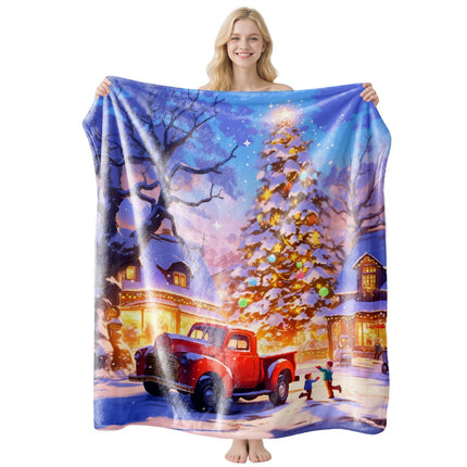 Holiday‑Themed Flannel Throw Blanket, Christmas & Halloween Air‑Conditioning Cover, Delightful Present For Diverse Indoor Living Scenarios, Style FLR‑205, Size XS, 75x100cm