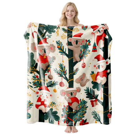Holiday‑pattern Flannel Air‑conditioning Throw Blanket