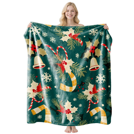 Soft Graphic‑print Flannel Air‑conditioning Throw Blanket