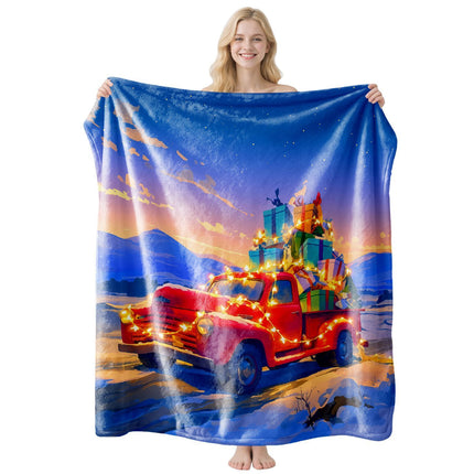 Light‑weight Holiday Flannel Throw, Sofa Bed Ornamental Cover For Christmas & Halloween, Desirable Present For Close‑kin Holiday Gift Exchange, Style FLR‑221, Size S, 100x130cm