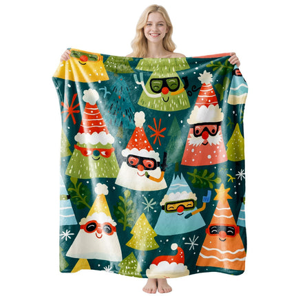 Novel Festive Pattern Flannel Throw Blanket