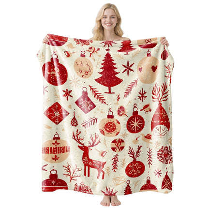 Fine Pattern Flannel Throw Blanket for Christmas & Halloween