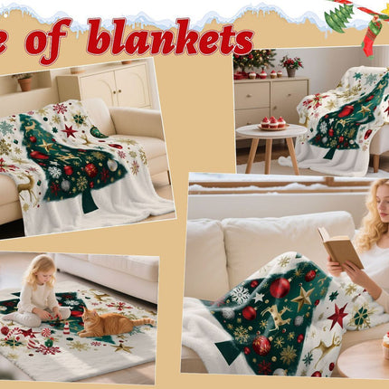 Holiday Graphic Flannel Throw Blanket