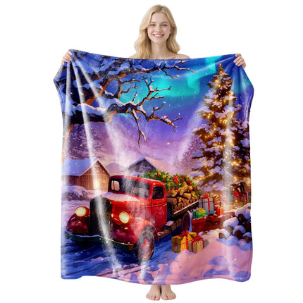 Snug Warm Household Flannel Throw Blanket, Adjustable Leisure Cover