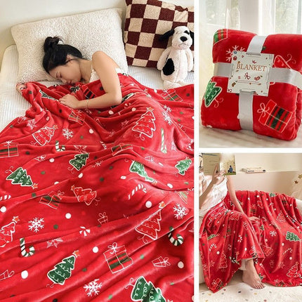 Holiday‑themed Flannel Throw Blanket for Christmas & Halloween