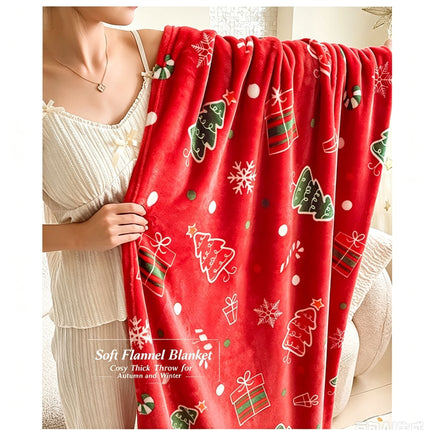 Holiday‑themed Flannel Throw Blanket for Christmas & Halloween