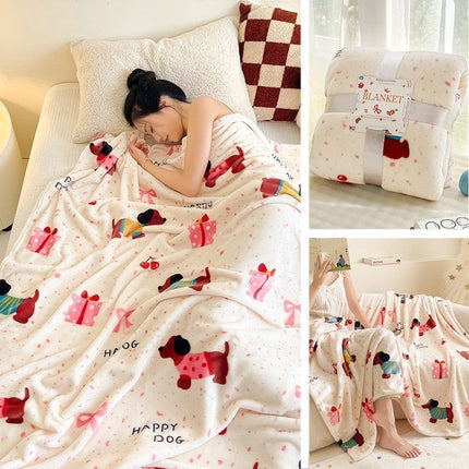 Holiday‑styled Flannel Throw Blanket for Christmas & Halloween