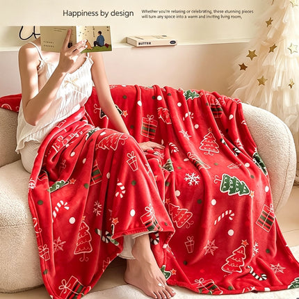Cosy‑touch Flannel Throw Blanket Fit for Christmas & Halloween