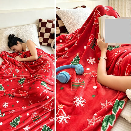 Cosy‑touch Flannel Throw Blanket Fit for Christmas & Halloween