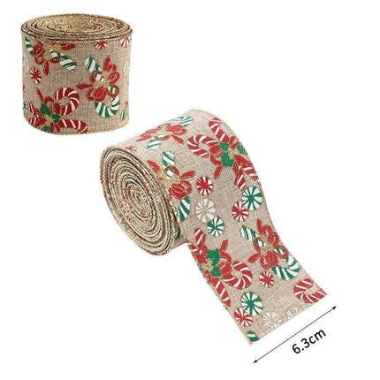 Burlap Christmas Decorative Ribbon 6.3CM Width 2M Length