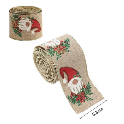 Christmas Burlap Decor Ribbon 6.3CM X 2M