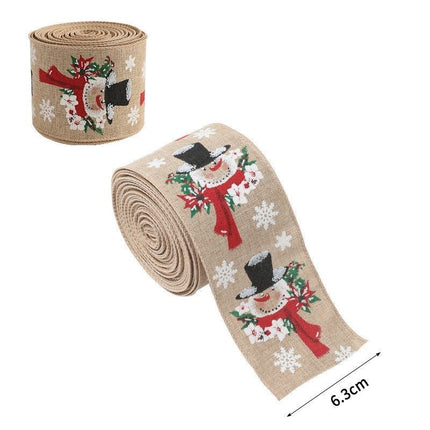 Festive Burlap Woven Ribbon 6.3CM Width 2M