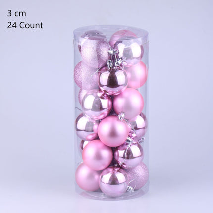 24 Pieces Plastic Electroplated Christmas Baubles Hanging Ornaments