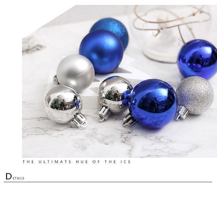 24 Pieces Plastic Electroplated Xmas Hanging Balls