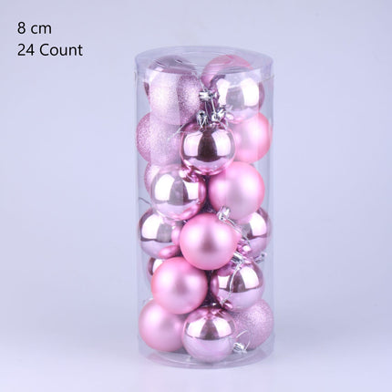 24 Count Shiny Plastic Christmas Decor Baubles