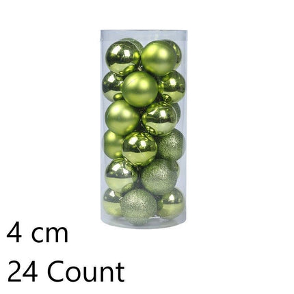 24Pcs Glossy Plastic Holiday Hanging Baubles