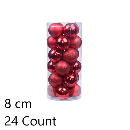 24Pcs Plastic Electroplated Festive Tree Decorations
