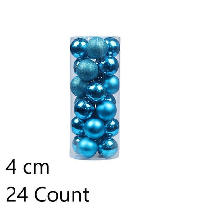 24 Pieces Electroplated Plastic Holiday Ornament Spheres