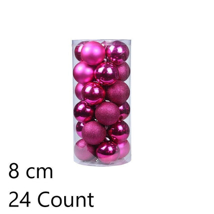 24Pcs Plastic Electroplated Xmas Decor Hangings
