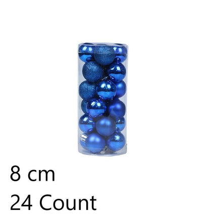 24 Count Plastic Electroplated Xmas Decor Spheres