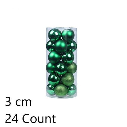 24 Pieces Glossy Plastic Christmas Tree Hanging Baubles