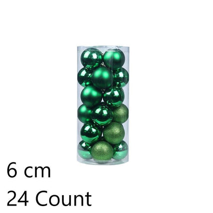 24 Count Vibrant Plastic Xmas Pendant Balls