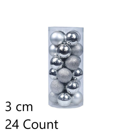 24Pcs Shiny Plastic Christmas Tree Ornament Spheres