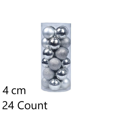 24 Count Electroplated Plastic Holiday Hanging Baubles