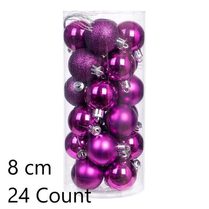 24 Count Plastic Electroplated Festive Decor Baubles