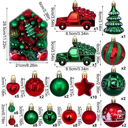 72 Count Mixed Xmas Hanging Decor Kit in House Outline Box