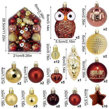 72Pcs Comprehensive Xmas Pendant Kit with House Style Outer Box