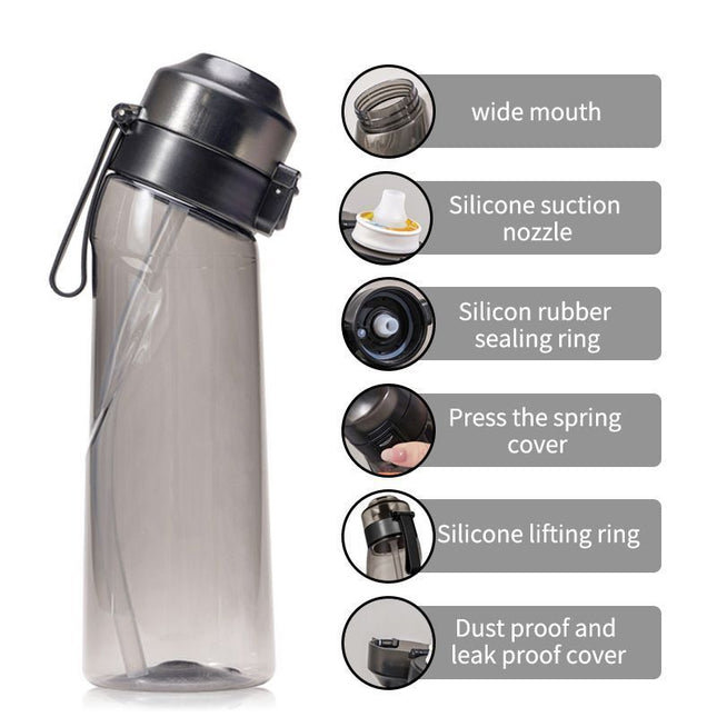 Transparent black 0 Sugar 0 Calorie Scented Water Bottle