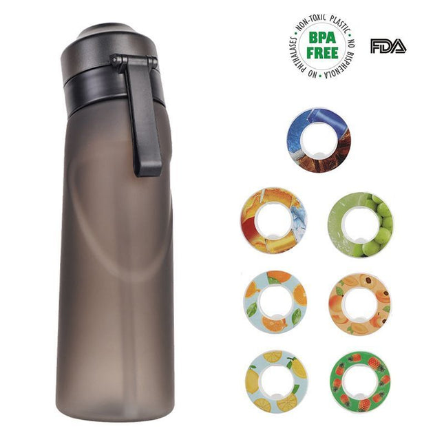 0 Sugar 0 Calorie Scented Water Bottle Matte Black 7 Rings