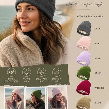 Khaki Basic Knit Beanie Skin Friendly Solid Color Hat 1Pc